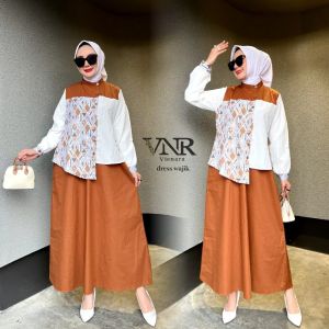 Dress Wajik By Vienara Bahan Katun Poplin Premium Model Rok A