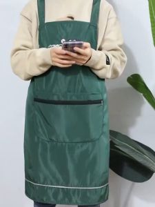 GOODSHOP Fashion Waterproof Apron With Zipper Pocket Waterproof Fabric Cooking Apron Front Pocket With Zipppers