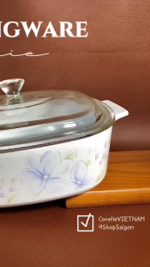 CorningWare - Lapunie - 01 Bộ Nồi Thuỷ Tinh Vuông Tử Đằng 2.0Lit