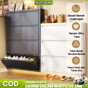 Lemari Sepatu Baja Modern dengan Pintu Flip Ultra Tipis/Lemari Sepatu Logam Minimalis Gantung Dinding/Organizer Sepatu