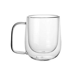 Double Wall High Borosilicate Glass Mug Heat Resistant Handle Coffee Milk Juice Water Cup Bar Drinkware Coffeeware Lover Gift