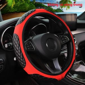 Vỏ Bọc Vô Lăng Bằng Da Cừu PU Thêu Cho Phụ Kiện Nội Thất Không Viền Ô Tô 14-15 Inch Hình Bán Nguyệt