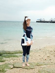 ชุดว่ายน้ํากัน UV ระบายความร้อนได้ยอดเยี่ยม 3 ชิ้น ขายาว ชุดดําน้ําผู้หญิง ชุดว่ายน้ํา 3 ชิ้น