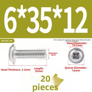 BAIRUITE | 304 Stainless Steel Round Head Cross Screw 316 Stainless Steel Screw M2 M3 M4 M5 M6 M8