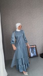 BEST SELLER Olivia Dress mix Brukat Gamis Kondangan Wanita Dress Muslim Pesta Terbaru Gamis Busui