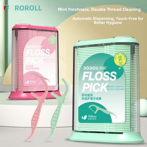 ROROLL | Mint Flavored Automatic Dual Floss Tooth Floss Pick Family Pack