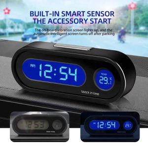 Termometer Jam Mobil / Jam Digital / Led Backlight /Biru Dengan Termometer Untuk Dashboard Mobil / Interior Mobil