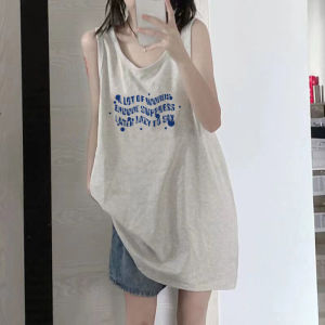 Áo Thun Cotton Không Tay Cổ Treo Thể Thao Mùa Hè Cho Nữ Áo Khoác Ngoài Rộng Rãi Thiết Kế Đơn Giản Áo Thun Cotton Nguyên Chất