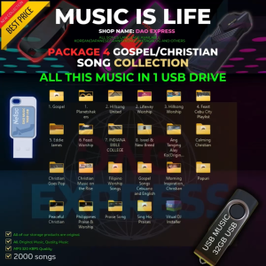 Gospel / Christian Music Collection | USB Flash Drive with Song Music | MP3 Music 320 KBPS | OTG Adapter Optional