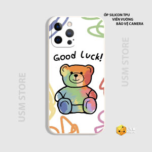 Ốp điện thoại in hình gấu Bear cho iphone 6/6s/6plus/7/7plus/8/8plus/X/XS/XSmax/XR/11/11Pro/11Promax/12/12Mini/12 Pro/12 Promax/13/13 Pro/13 Promax/13Mini chất TPU mềm mịn viền vuông có cạnh bảo vệ camera
