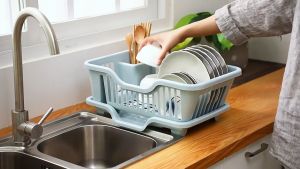 Giá để chén dĩa thông minh khay nhựa cao cấp rổ úp chén có khay hứng nước