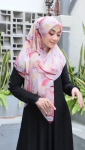 Jilbab Segi Empat Wafle Motif NAUMA Laser Cut Premium Kerudung Terkini Khalisa Scraf