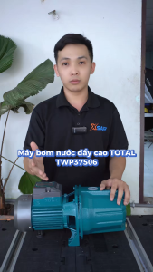 Máy bơm nước đẩy cao TOTAL TWP37506 Máy bơm phun tưới dùng điện 750W-1500W Chiều cao bơm 4560m Độ hút sâu 9m Lưu lượng 60-100L/p