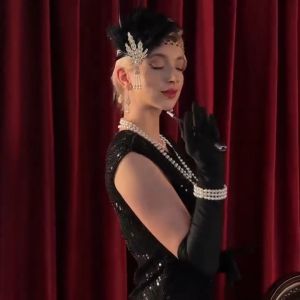 1920s Flapper Costume Accessories Women Pearl Headpiece Gatsby Themed Parties Vintage Events Halloween Wedding Dressing up
