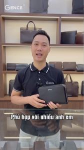 Ví Cầm Tay Clutch Da Nam Hàng Hiệu GENCE HT22 Chất Liệu Da Bò Cao Cấp Màu Đen