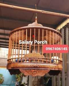 Lồng cu gáy gỗ mun tặng kèm cầu cóng móc áo nậm.