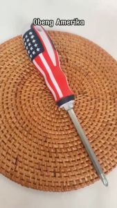 Obeng Bolak Balik Min Plus 2in1 Amerika / Obeng 4 inch Obeng 5 inch / Obeng Kembang Gagang Karet Serbaguna Termurah Terbaru Promo