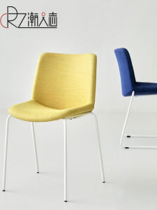 Luxurious Cotton Linen Dining Chairs Stackable Comfortable Back Office Meeting Room Chairs Commercial Use Restaurant Chairs