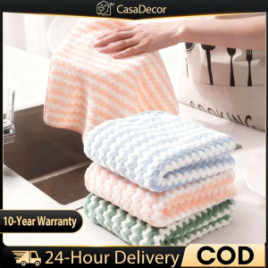 CASA 1PC Worthbuy Cleaning Cloth Micro-Fiber Towel Absorbent Kitchen Towel Dish Cloth Kain Lap Meja Tuala Pinggan