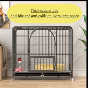 🐶Square Tube Dog Cage - For Small (Shiba Inu) Medium & Large Dogs (Golden Retriever) Indoor Dog Villa with Tray