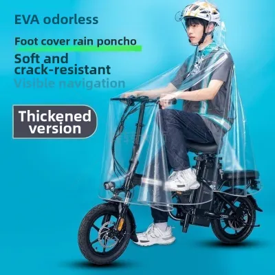Portable Foldable Full Body Transparent Raincoat for Single Rider