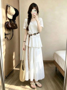 Ge·an·fei | French Style White Lace-Up Dress New 2026