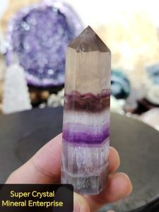 Natural High Grade Rainbow Fluorite Crystal Point Ornament FFP14 #CrystalPoint #Naturalcrystal #homedecor