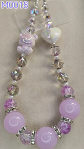 M0018 Cute Purple bear handphone charm strap