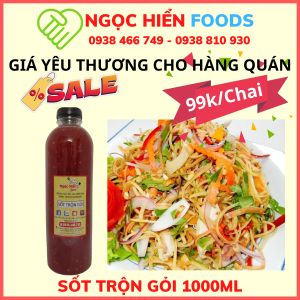 Sốt trộn gỏi nộm chua ngọt NGỌC HIỂN FOODS dùng trộn các món gỏi nộm giá rẻ tiết kiệm cho hàng quán 300ml vs 1000ml