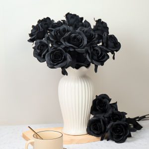 5Pcs Black Blue Velvet Rose Fake Rose Flowers: Perfect Home Decor & Wedding Gift
