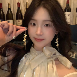 Elegant Long Tassel Butterfly Earrings Womens S925 Silver Needle Forest System Fairy Tale Atmosphere Fashion Jewelry