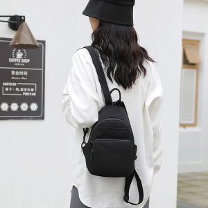waterproof nylon small backpack for women multi-pocket crossbody bag