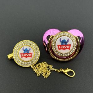Kawaii เด็ก Pacifier Anime Pacifier คลิป Zircon ทารกแรกเกิดเคี้ยวหรูหราผู้ถือ Pacifier ซิลิโคนเด็กนมฟันหัวนม BPA ฟรี