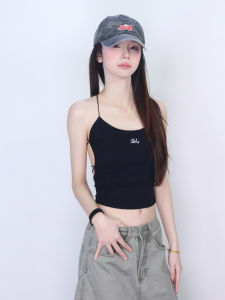 Street Dance Style Backless Tank Top Womens Summer Commute Breathable Cotton Blend Elastic Yoga Casual Sport Short Sleeve