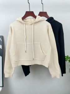 American Short Hood Knitwear Sweatshirt Womens Autumn and Winter New Arrival Small Pullover Sports and Leisure Long Sleeve Tops