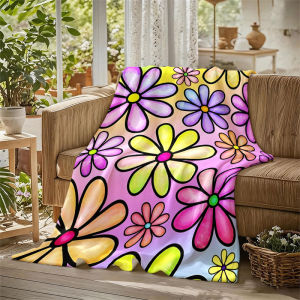 BILIBILI | Stained Glass Rainbow Flannel Blanket Perfect for Sofa Office Bed Travel Sleep Read Relax Camping Four Season Use