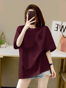 Fashionable Pure Cotton Short Sleeve T-shirt for Women Summer New Arrival Korean Style Oversized Loose Fit Slimming Half Sleeve Body Conscious Tee
