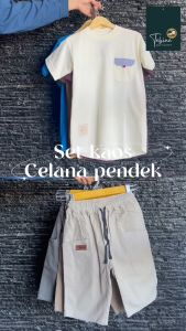Tabina Setelan Kaos dan Celana Pendek Anak Laki hingga Remaja Seri Kareem Cargo usia 2 - 14 tahun