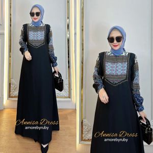cod gamis motif simple annisa dress amore by ruby
