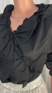 KOREAN RUFFLE BLOUSE 12001 / BLOUSE TOP / TOP KERUT / KOREA STYLE  REALPICT FIT TO L READY 3 WARNA