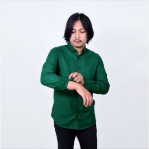 Kemeja Pria Polos Hijau Botol Lengan Panjang dan Pendek Hem cowok laki laki warna hijau tua botol Formal Casual M L XL XXL XXXL Bigsize jumbo