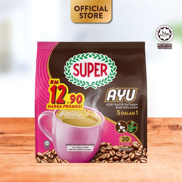 SUPER Ayu 5in1 Coffee with Kacip Fatimah and Collagen 20 Sticks 