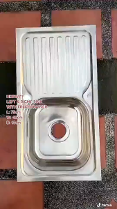【Brand Store】SUS304 kitchen sink Multiple Sizes & Styles Thickened Installation free stainless steel