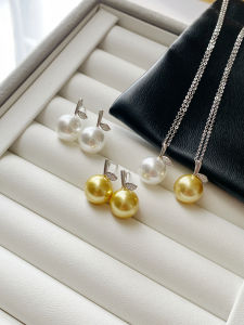 S925 Sterling Silver Apple Pearl Pendant Necklace Unique Design Australian White Real Multi Grey Clavicle Chain Womens Jewelry