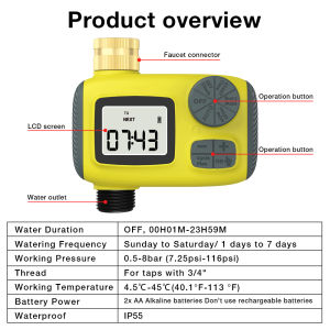 Automatic Garden Water Timer 1/3 Outlet Digital Irrigation Timing Controller Watering System Solar Rain Relay Outdoor Sprinkle