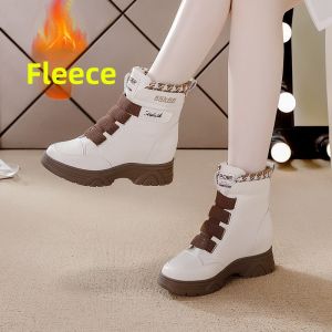 SHIPAILUO | Womens Mid-Calf Snow Boots Real Rabbit Fur Lined Thick Bottom Casual Magic Tape Winter Warm Cotton Boots Rubber Outsole