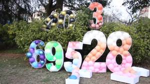 93CM Giant Birthday Figure 0-9 Balloon Filling Box 1st 18th Birthday Decor Number 30 40 50 Balloon Frame Anniversary Decor