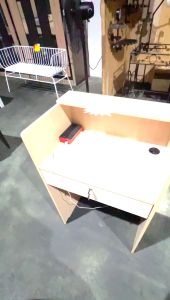 [Shin Aik] Small Reception Desk Front Desk Reception with LED Lights Cashier Counter Desk