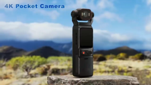 4K high-definition touch screen with anti-shake lens rotatable and portable pocket video and audio recorder for sports.