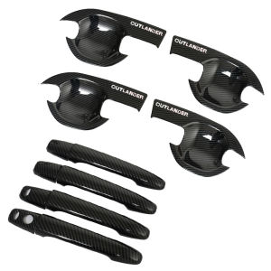 Carbon Fiber Pattern Door Pull Handle Protection Cover for Mitsubishi Outlander 13-21 Models Specialized Decorative Modification
